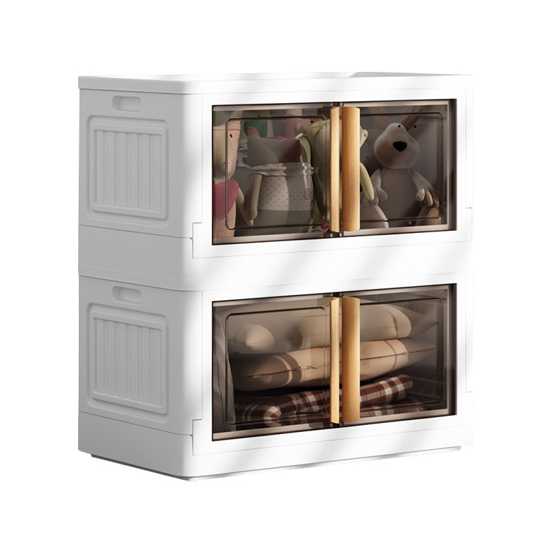 Contemporary Non-Hanging Armoire Plastic Freestanding Wardrobe Closet with Door