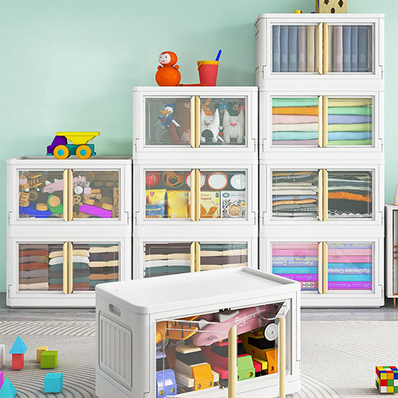 Contemporary Non-Hanging Armoire Plastic Freestanding Wardrobe Closet with Door