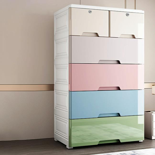 Plastic Storage Cabinet with Legs Modern Wardrobe Armoire for Home