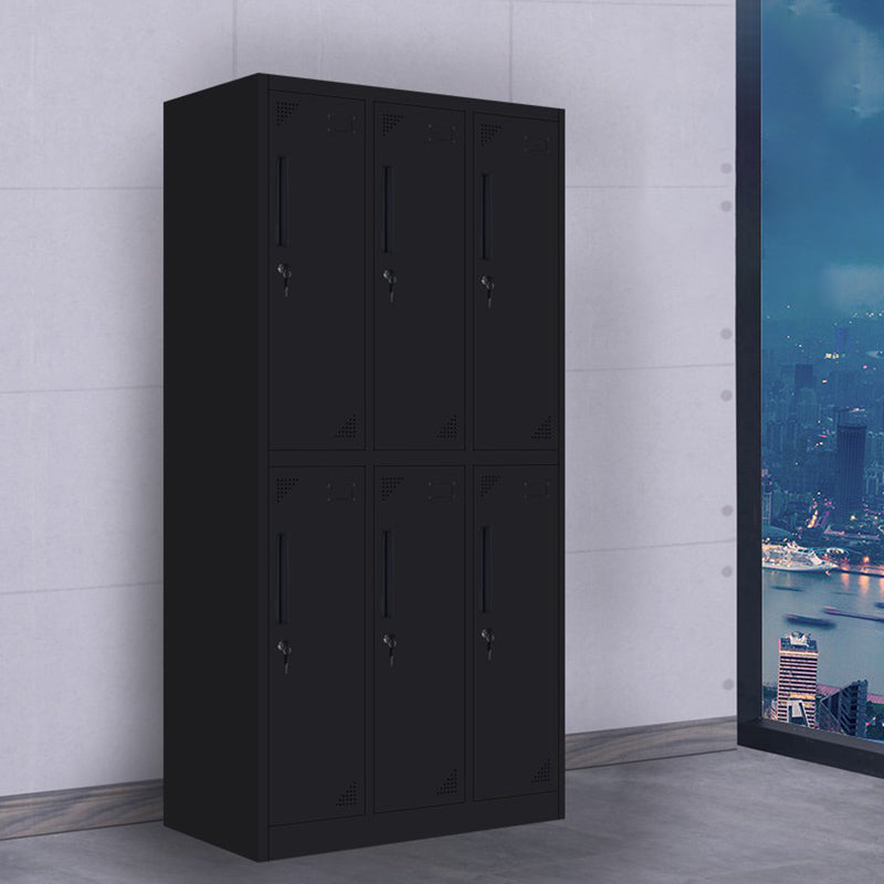 Black Steel Wardrobe with Hinged Door Industrial Storage Cabinet for Bathroom