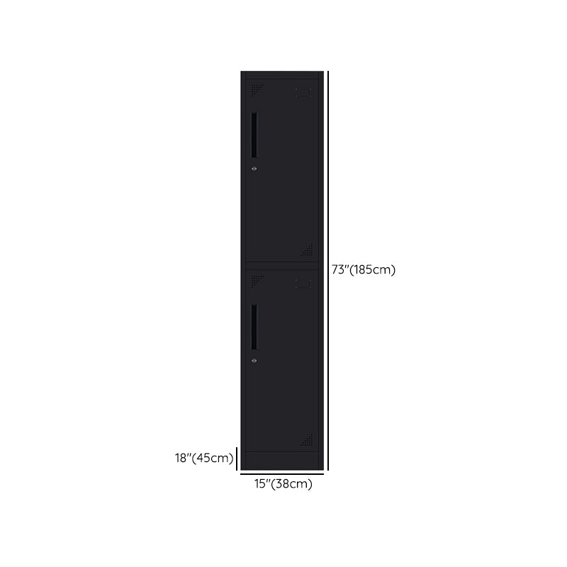 Black Steel Wardrobe with Hinged Door Industrial Storage Cabinet for Bathroom