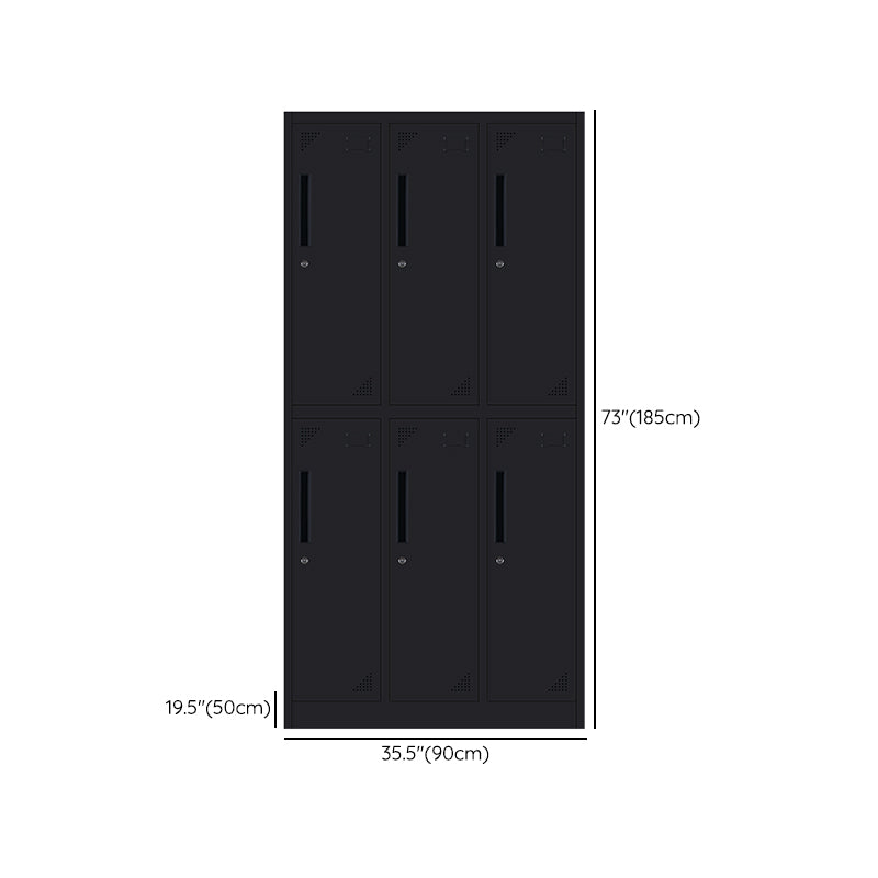 Black Steel Wardrobe with Hinged Door Industrial Storage Cabinet for Bathroom