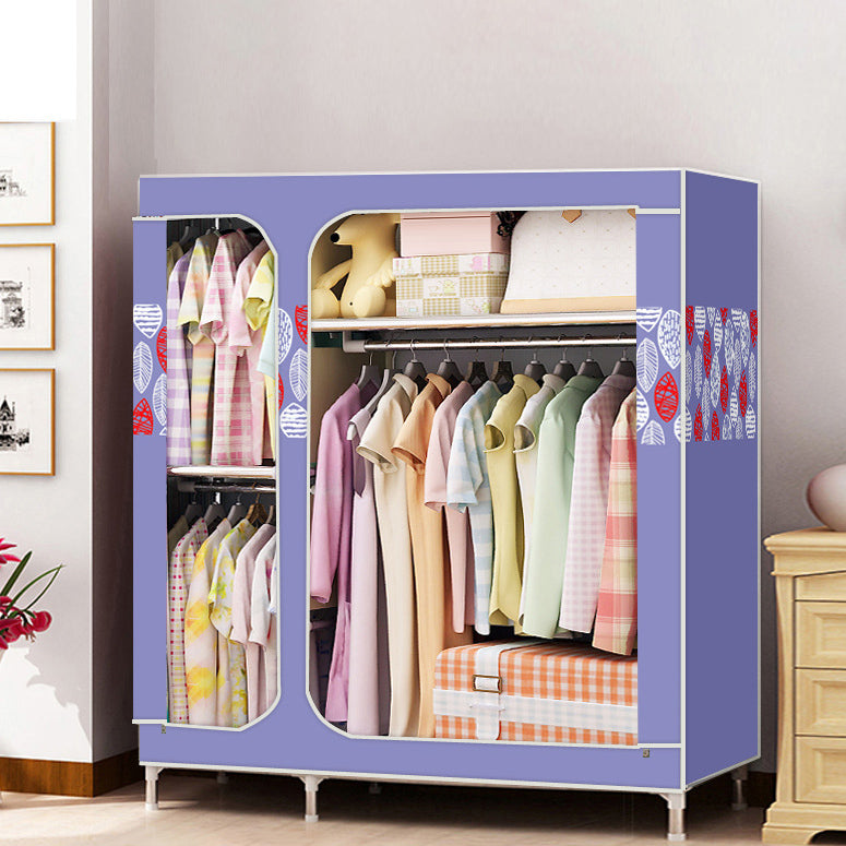 Contemporary Style Home Wardrobe Steel Wardrobe Closet with Shelves