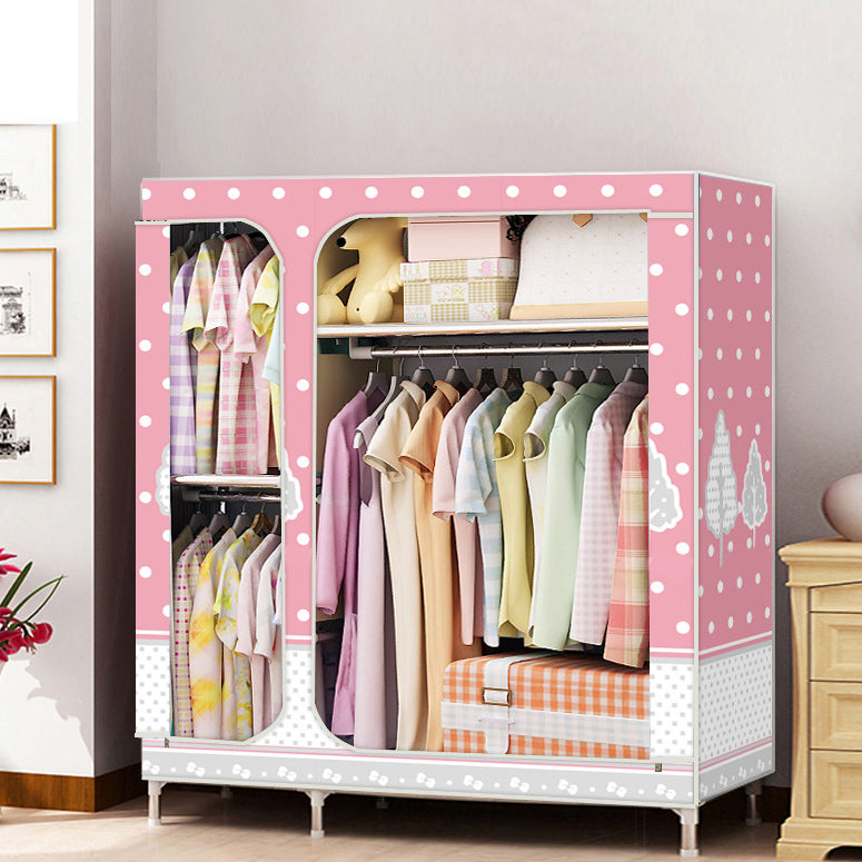 Contemporary Style Home Wardrobe Steel Wardrobe Closet with Shelves