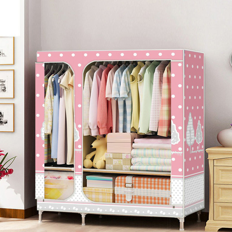 Contemporary Style Home Wardrobe Steel Wardrobe Closet with Shelves