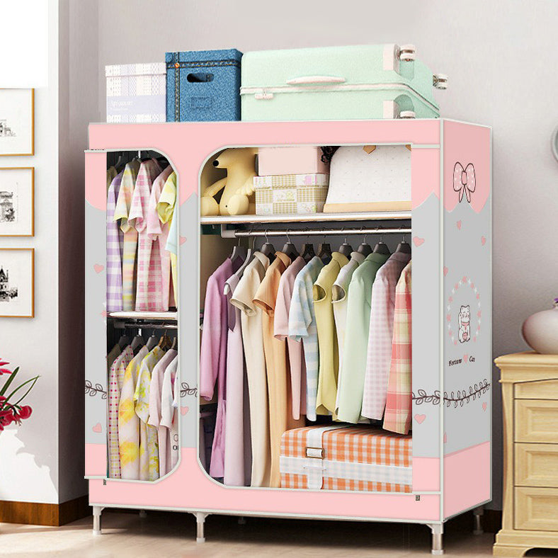 Contemporary Style Home Wardrobe Steel Wardrobe Closet with Shelves