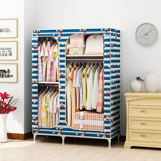 Contemporary Style Home Wardrobe Steel Wardrobe Closet with Shelves