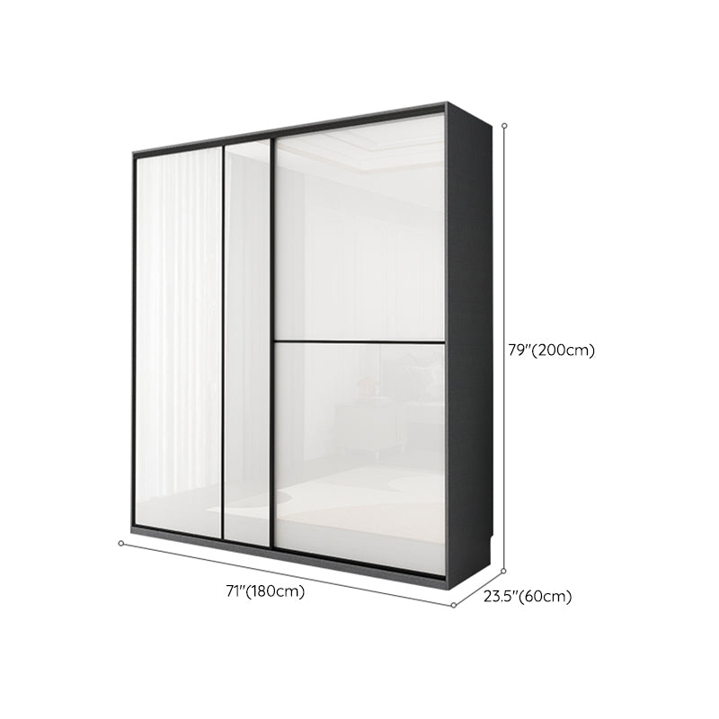 Modern Wooden Wardrobe White Bedroom Wardrobe Closet with 2 Doors