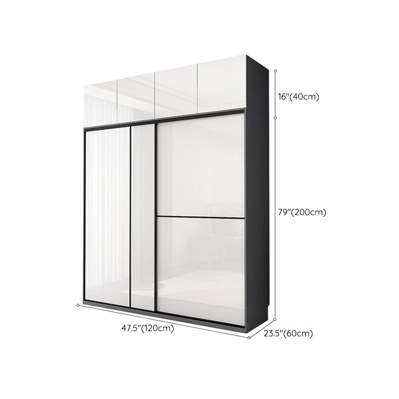 Modern Wooden Wardrobe White Bedroom Wardrobe Closet with 2 Doors