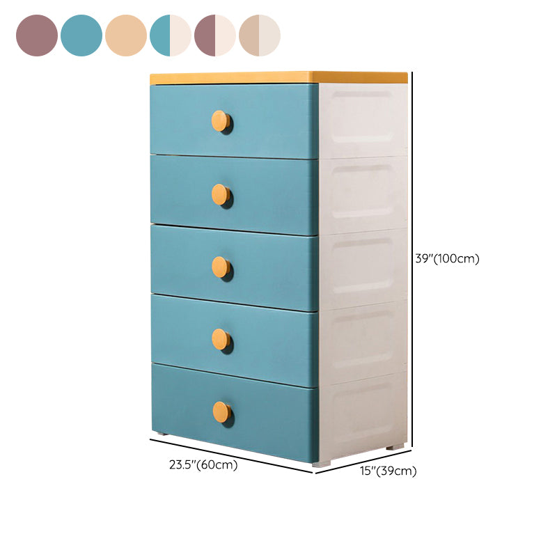 5-drawer Storage Cabinet with Legs Modern Non-Hanging Armoire