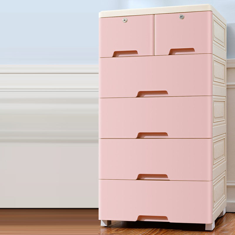 Contemporary Storage Cabinet with Legs Plastic Non-Hanging Armoire