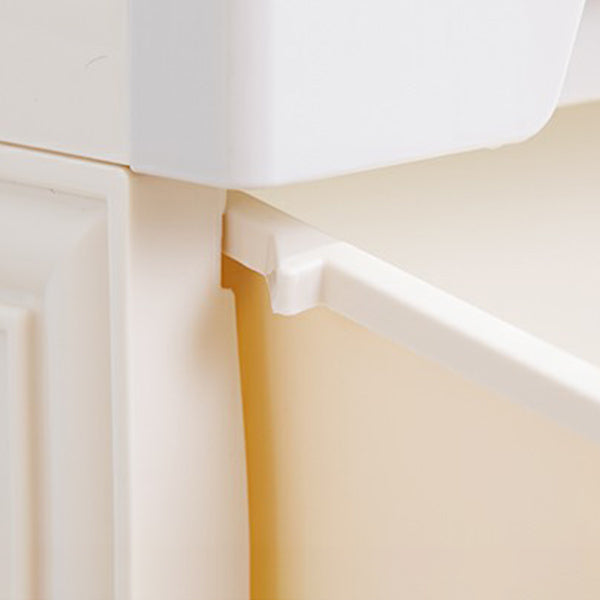 Contemporary Storage Cabinet with Legs Plastic Non-Hanging Armoire