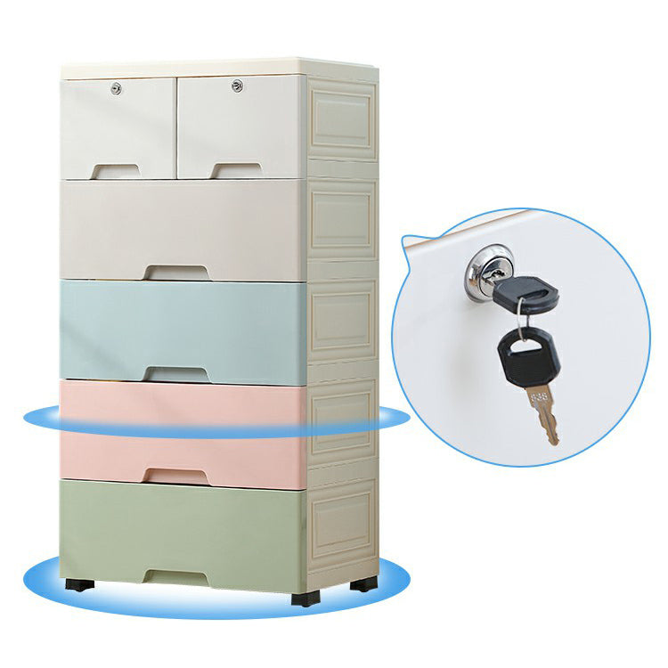 Contemporary Storage Cabinet with Legs Plastic Non-Hanging Armoire