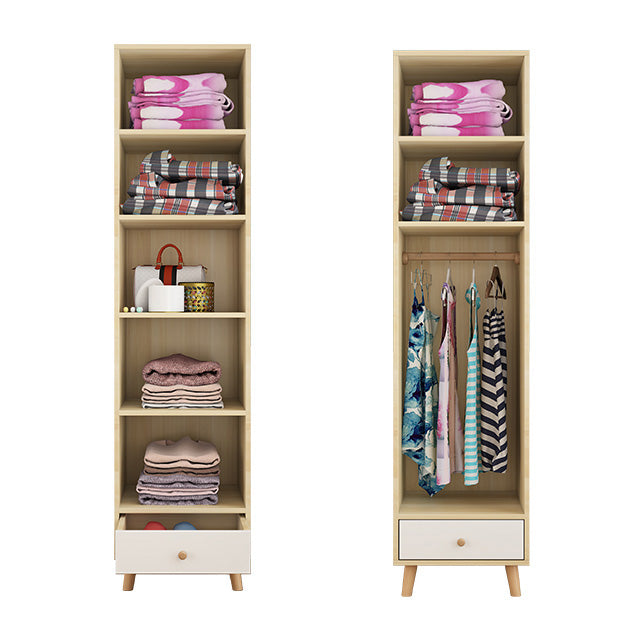 Contemporary Indoor Storage Cabinet Matte Finish Cabinet with Wooden Legs