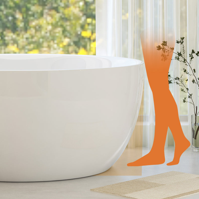 Modern Round Acrylic Bathtub Center Drain and Overflow Trim Tub