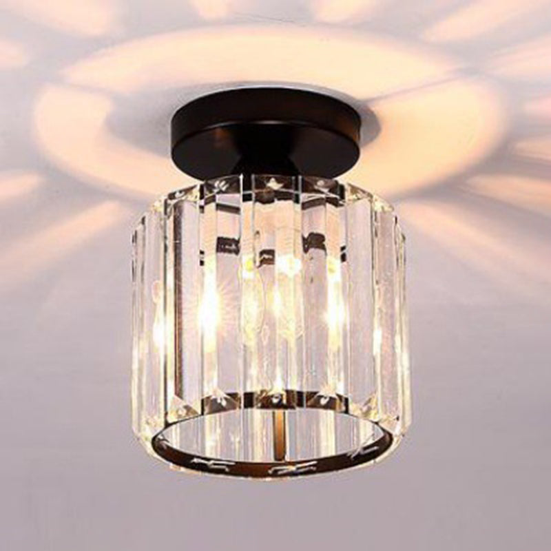 Crystal Geometric Shape Flush Ceiling Light Modern Style 1 Light Flush Mount Light Fixture