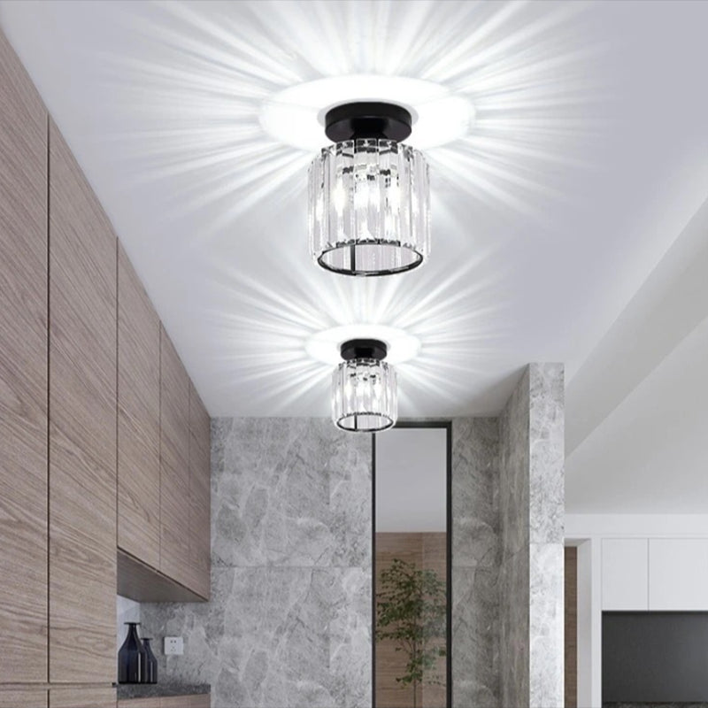 Crystal Geometric Shape Flush Ceiling Light Modern Style 1 Light Flush Mount Light Fixture