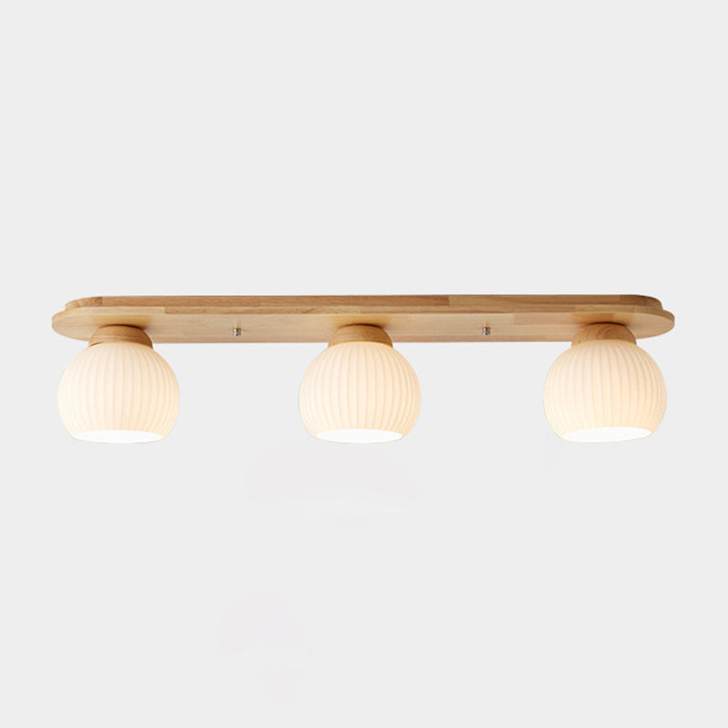 Drum Shape Glass Flush Ceiling Light Modern Multi Lights Flush Mount Light Fixture