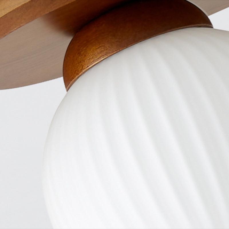 Drum Shape Glass Flush Ceiling Light Modern Multi Lights Flush Mount Light Fixture