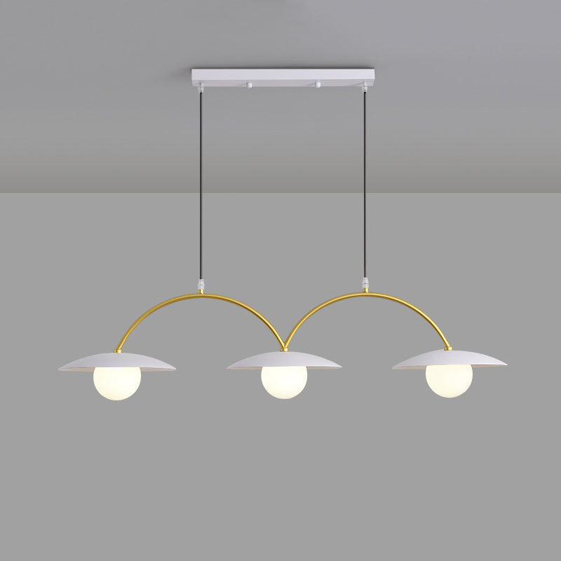 Gold and White Island Lights Contemporary Pendant Lights for Dining Room