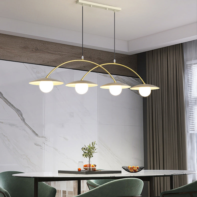 Gold and White Island Lights Contemporary Pendant Lights for Dining Room