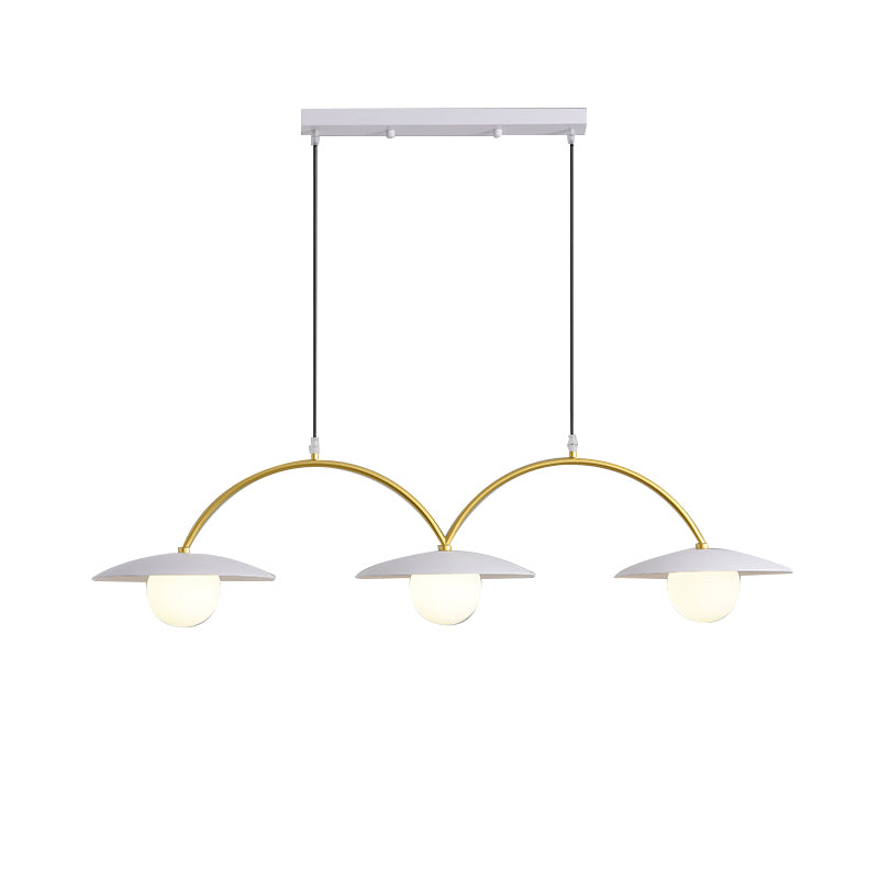 Gold and White Island Lights Contemporary Pendant Lights for Dining Room
