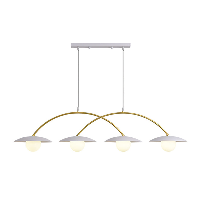 Gold and White Island Lights Contemporary Pendant Lights for Dining Room