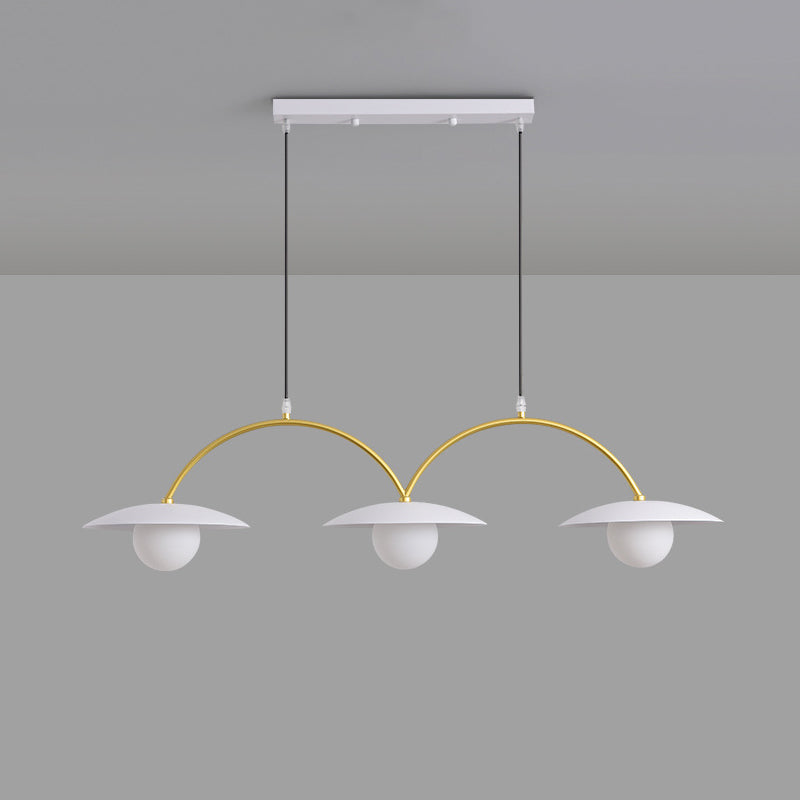 Gold and White Island Lights Contemporary Pendant Lights for Dining Room