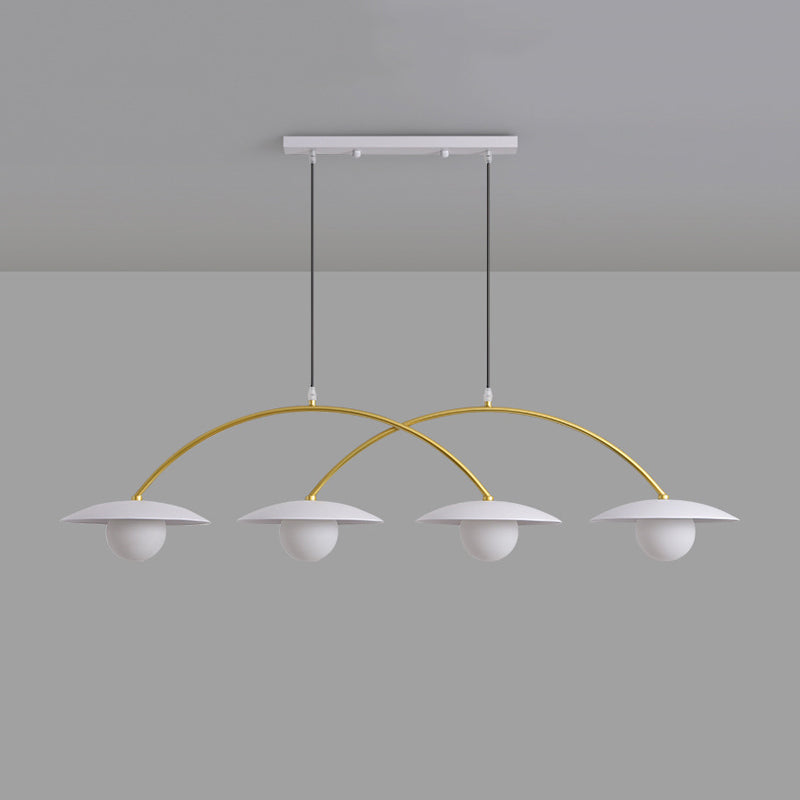 Gold and White Island Lights Contemporary Pendant Lights for Dining Room