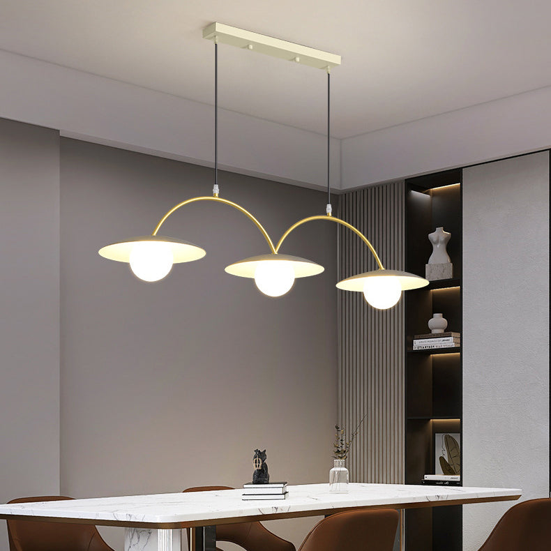 Gold and White Island Lights Contemporary Pendant Lights for Dining Room