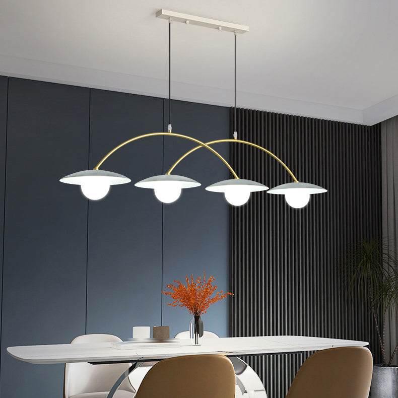 Gold and White Island Lights Contemporary Pendant Lights for Dining Room