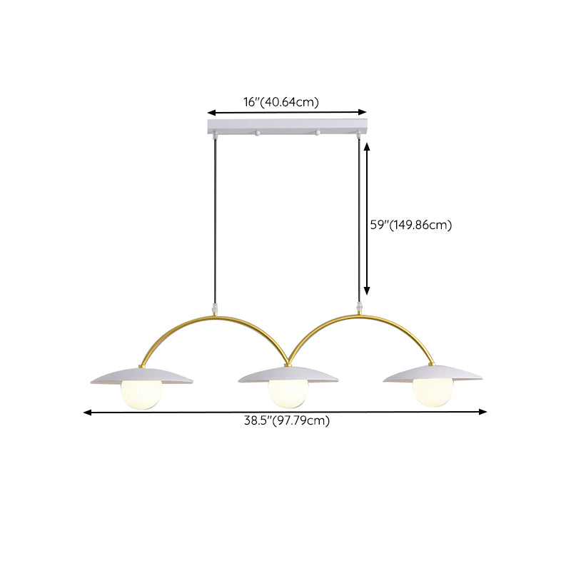 Gold and White Island Lights Contemporary Pendant Lights for Dining Room