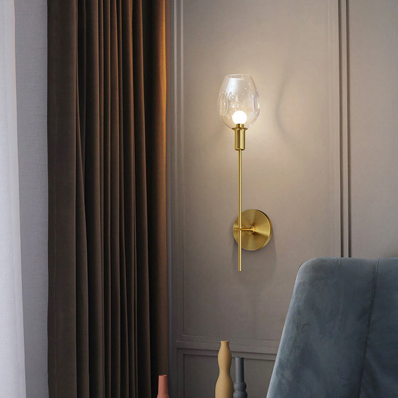 1 Light Wall Mounted Light Fixture Modern Wall Mounted Lighting in Gold