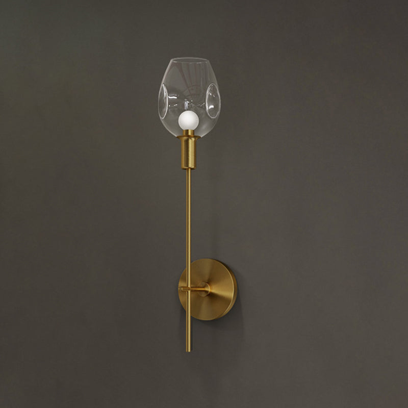 1 Light Wall Mounted Light Fixture Modern Wall Mounted Lighting in Gold