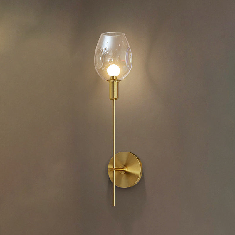 1 Light Wall Mounted Light Fixture Modern Wall Mounted Lighting in Gold