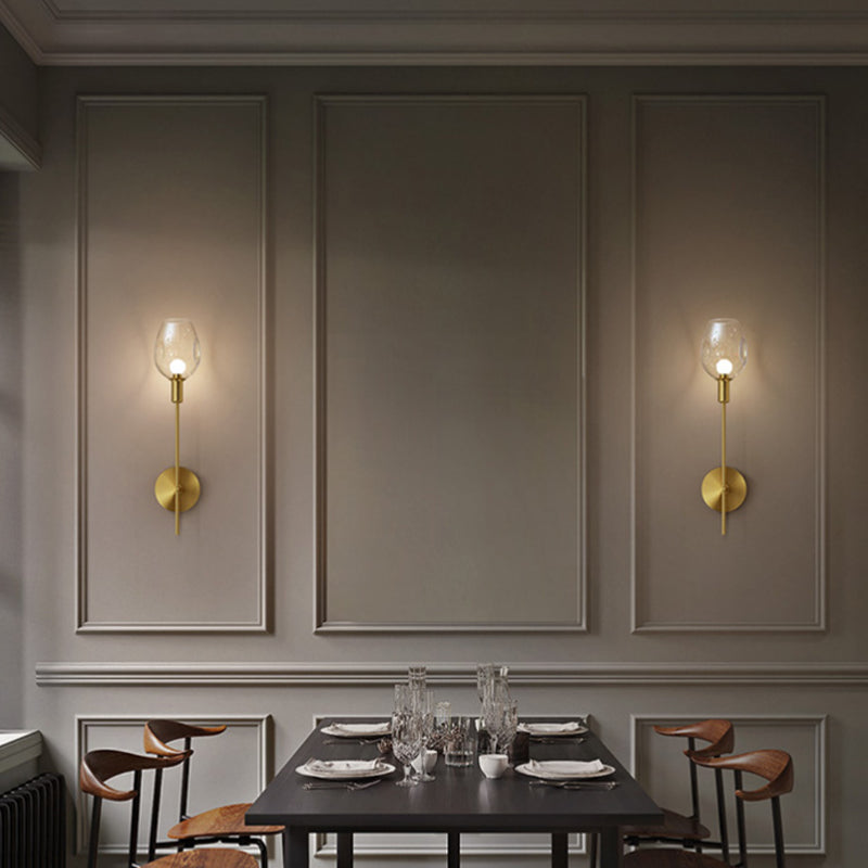 1 Light Wall Mounted Light Fixture Modern Wall Mounted Lighting in Gold