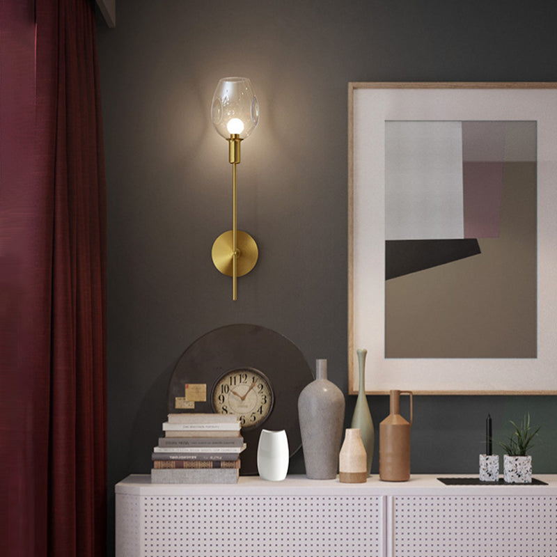 1 Light Wall Mounted Light Fixture Modern Wall Mounted Lighting in Gold