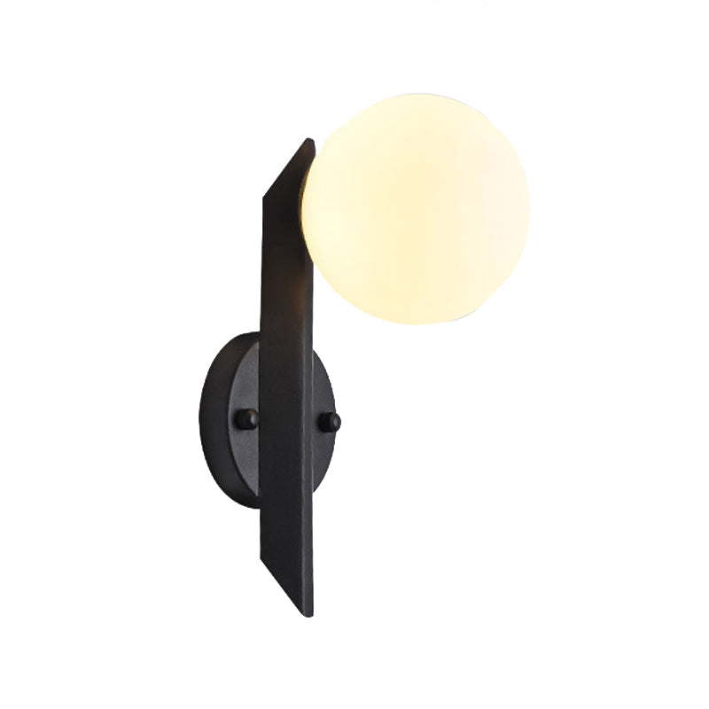 Modernist Wall Sconce Globe Glass Sconce Lighting in White for Bedroom