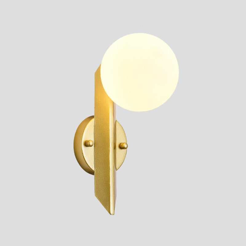 Modernist Wall Sconce Globe Glass Sconce Lighting in White for Bedroom