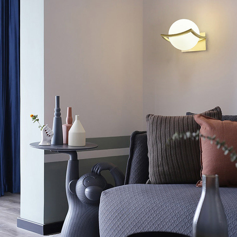Contemporary Wall Sconce Globe Glass Sconce Lighting for Bedroom