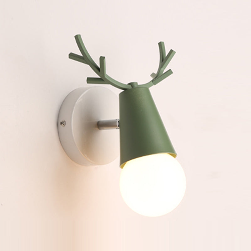 Nordic Style Iron Wall Light Colorful Antler Shape Wall Lamp for Bedroom