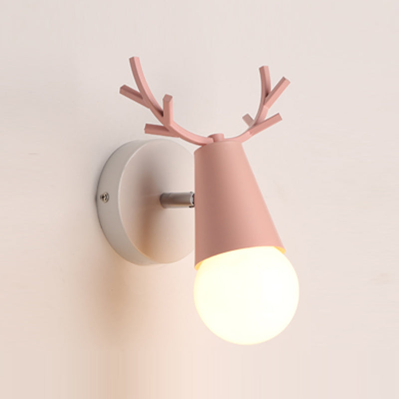 Nordic Style Iron Wall Light Colorful Antler Shape Wall Lamp for Bedroom