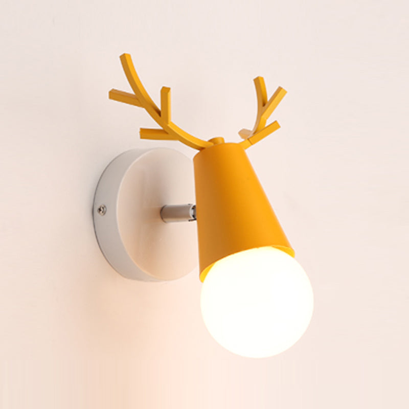 Nordic Style Iron Wall Light Colorful Antler Shape Wall Lamp for Bedroom