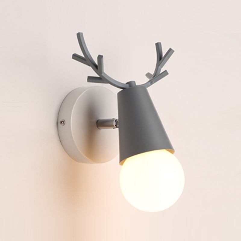 Nordic Style Iron Wall Light Colorful Antler Shape Wall Lamp for Bedroom