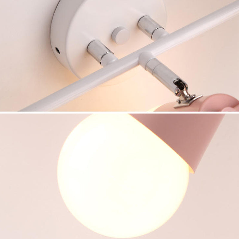 Nordic Style Iron Wall Light Colorful Antler Shape Wall Lamp for Bedroom