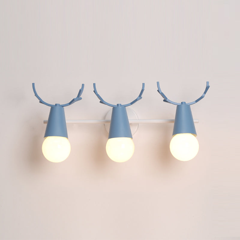 Nordic Style Iron Wall Light Colorful Antler Shape Wall Lamp for Bedroom