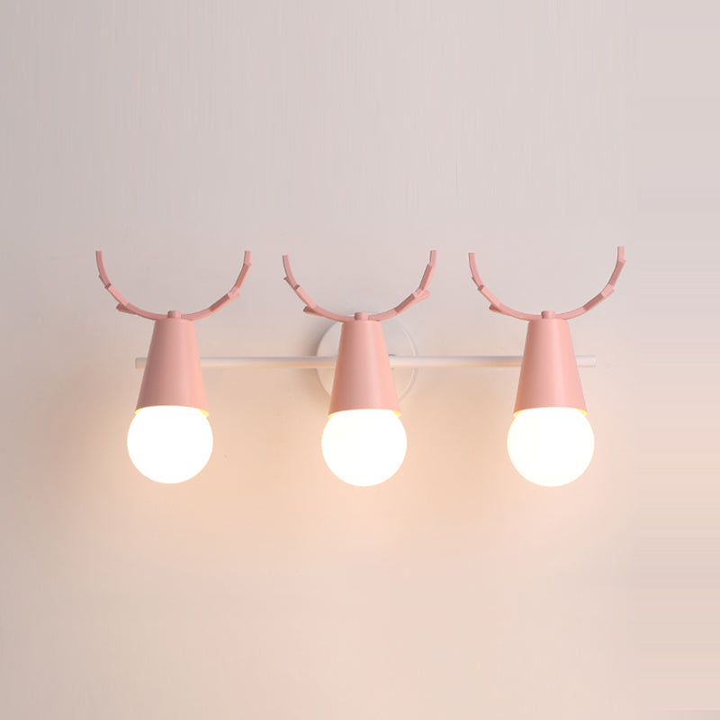 Nordic Style Iron Wall Light Colorful Antler Shape Wall Lamp for Bedroom