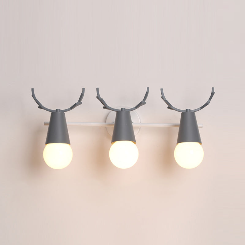 Nordic Style Iron Wall Light Colorful Antler Shape Wall Lamp for Bedroom