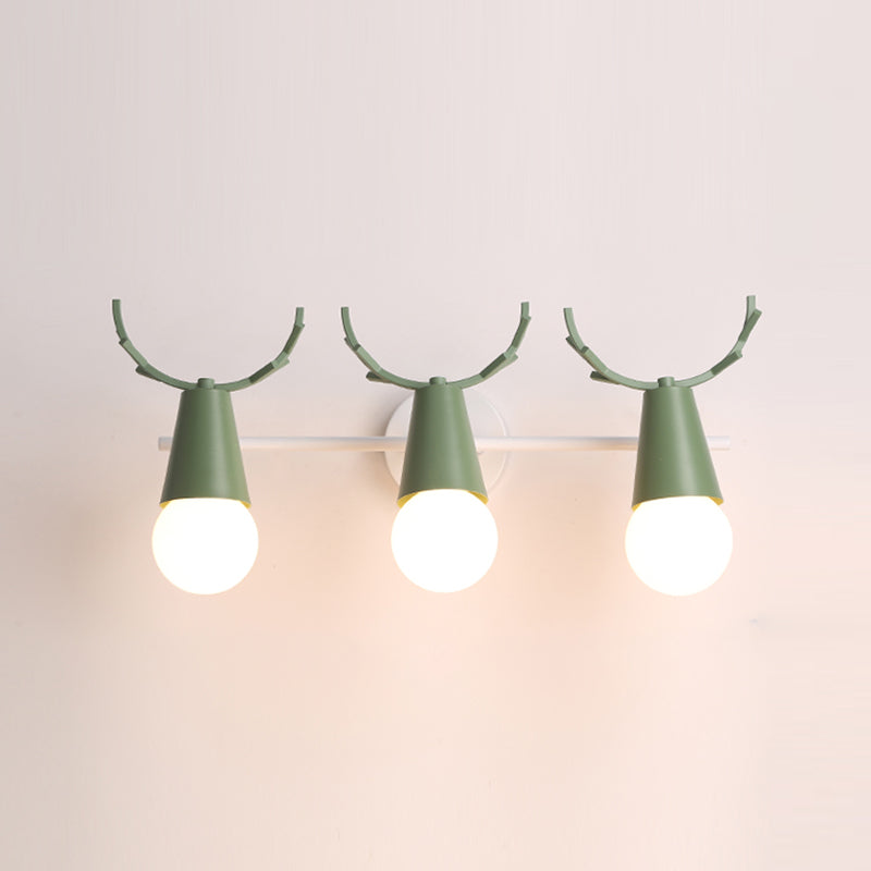 Nordic Style Iron Wall Light Colorful Antler Shape Wall Lamp for Bedroom