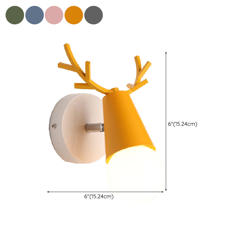 Nordic Style Iron Wall Light Colorful Antler Shape Wall Lamp for Bedroom